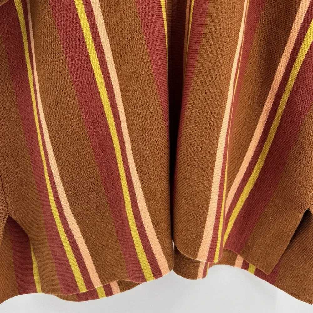 Free People All I Need Striped Hooded Poncho‎ Cardigan Sweater O/S Amber Boho